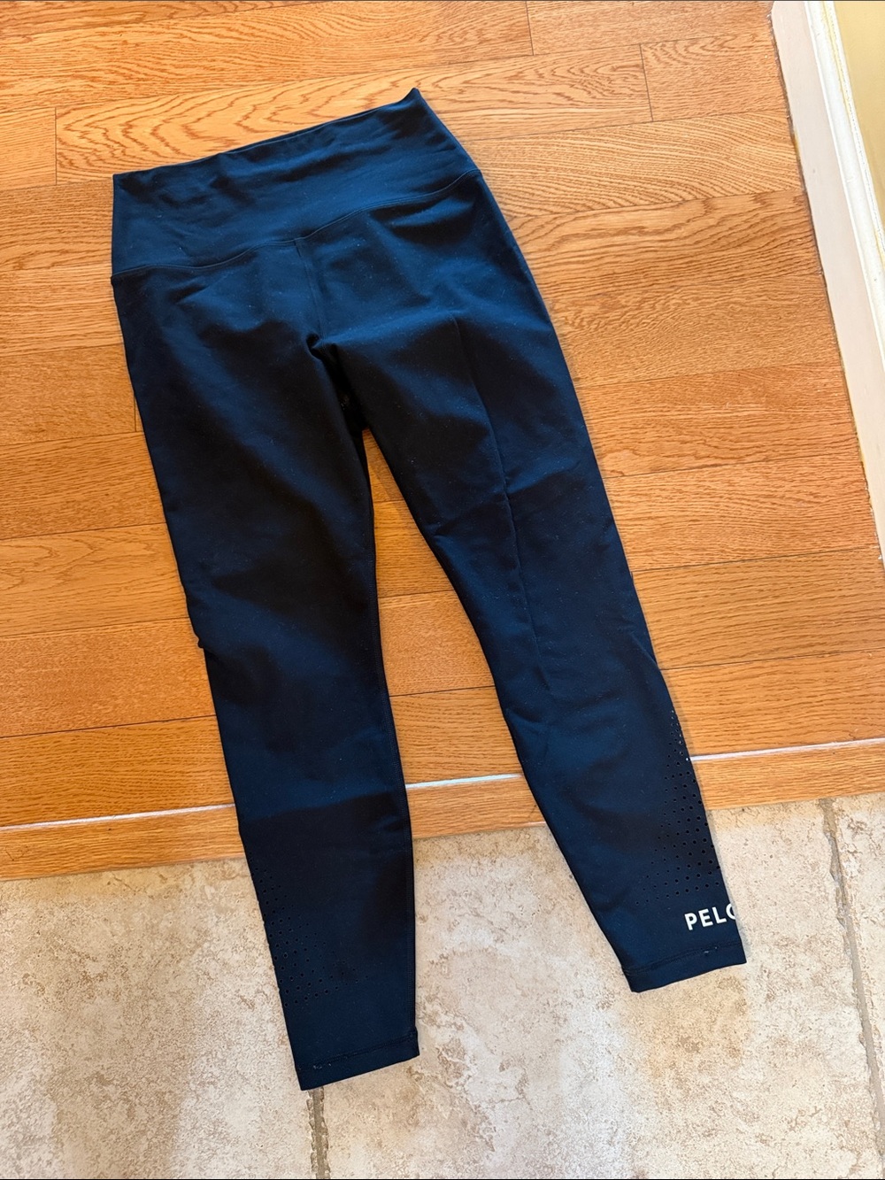 Peloton Black High-Waist Leggings with Subtle Perforation